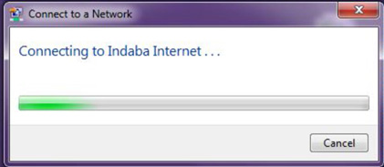 Connecting to INDABA Internet...
